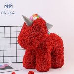 Classic Red Rose Unicorn Figure