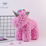 Classic Pink Rose Unicorn Figure