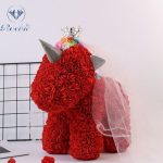 Red Rose Unicorn Crown Veil Figure