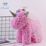 Pink Rose Unicorn Crown Veil Figure