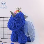 Blue Rose Unicorn Crown Veil Figure