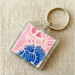 Pink Blue Batik Acrylic Keychain