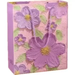 Lilac Embossed Flower Paper Gift Bag