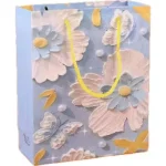 Blue Butterfly Embossed Paper Gift Bag