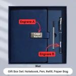 Blue Personalised Notebook and Pen Gift Set