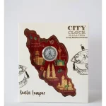 Red Malaysian Map Landmark Table Clock