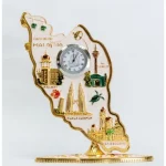 White Malaysian Map Landmark Table Clock